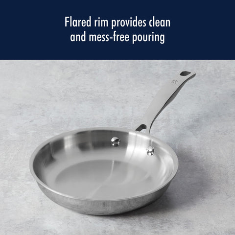 HENCKELS Clad H3 stay-cool hollow handle for safe cooking.