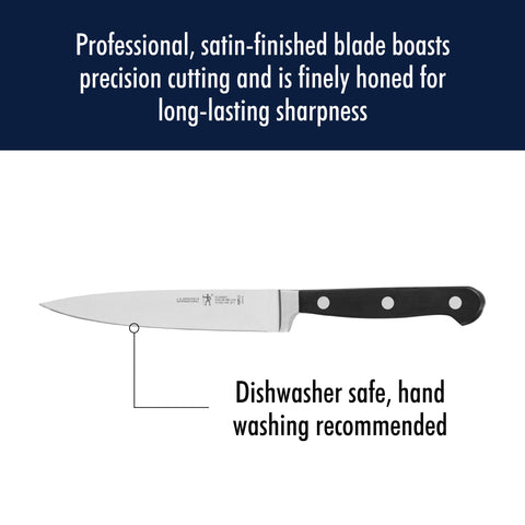 Close-up of satin-finished blade showing long-lasting sharpness