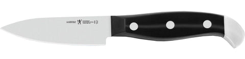 Dark brown block assembly from Henckels showcasing a professional kitchen look.
