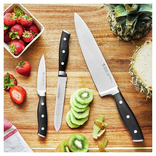 Henckels Forged Accent 3pc starter set block showcases stylish kitchen organization.