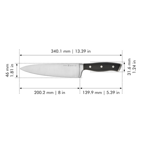 Henckels Forged Accent bolster detail showing durable blade-to-handle transition
