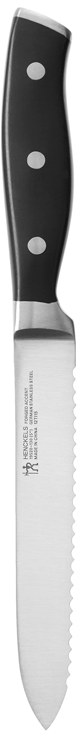 HENCKELS Forged Accent forged bolster enhances durability and balance.
