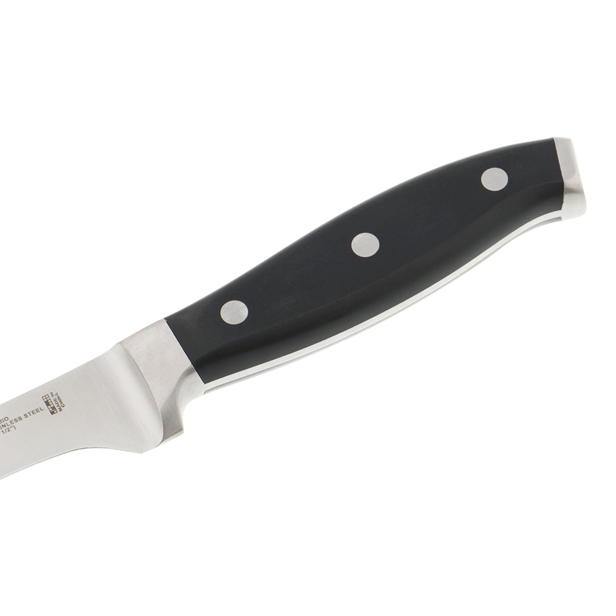 Henckels Forged Premio stainless endcap adds durability and style