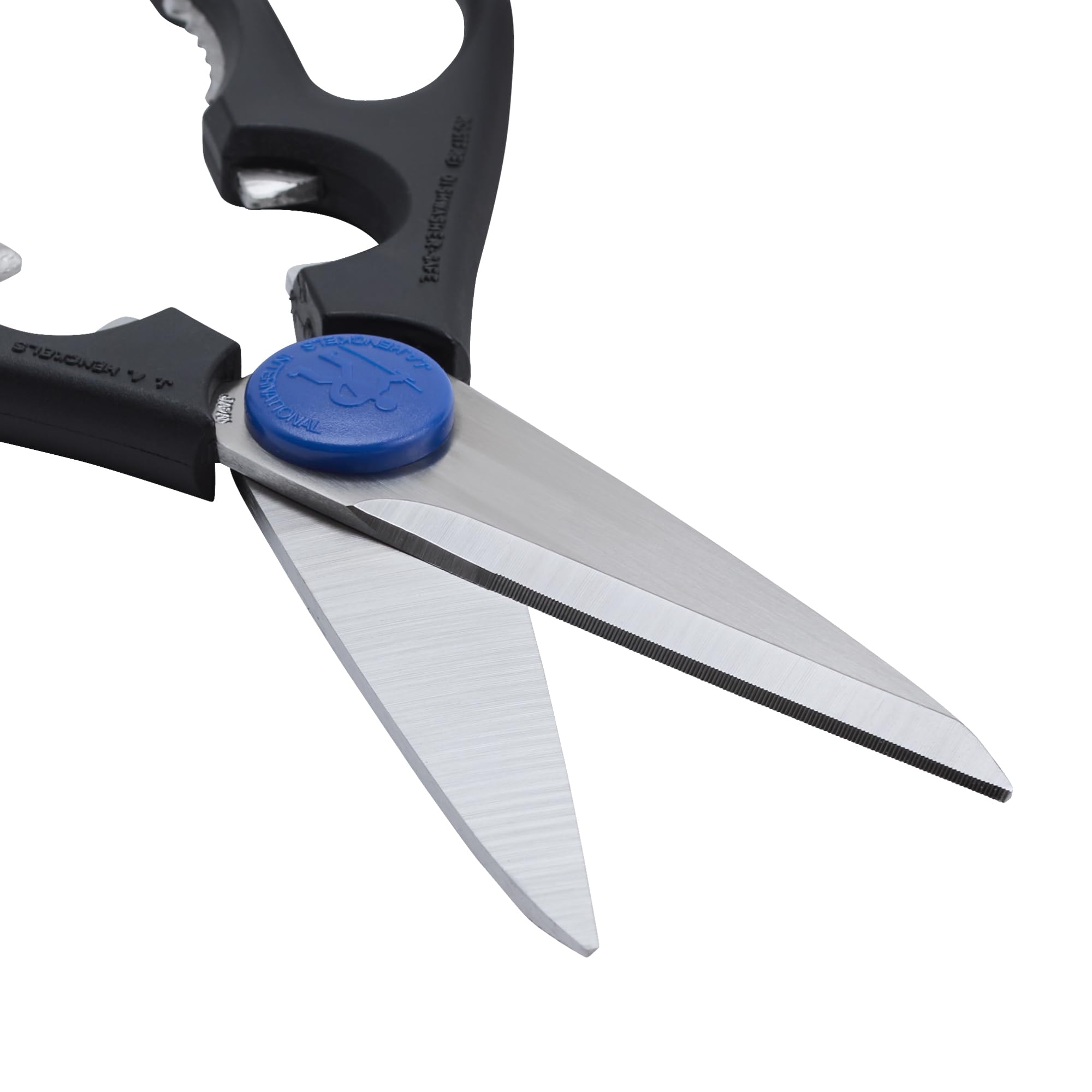 Henckels kitchen shears featuring ergonomic handle for comfortable use.