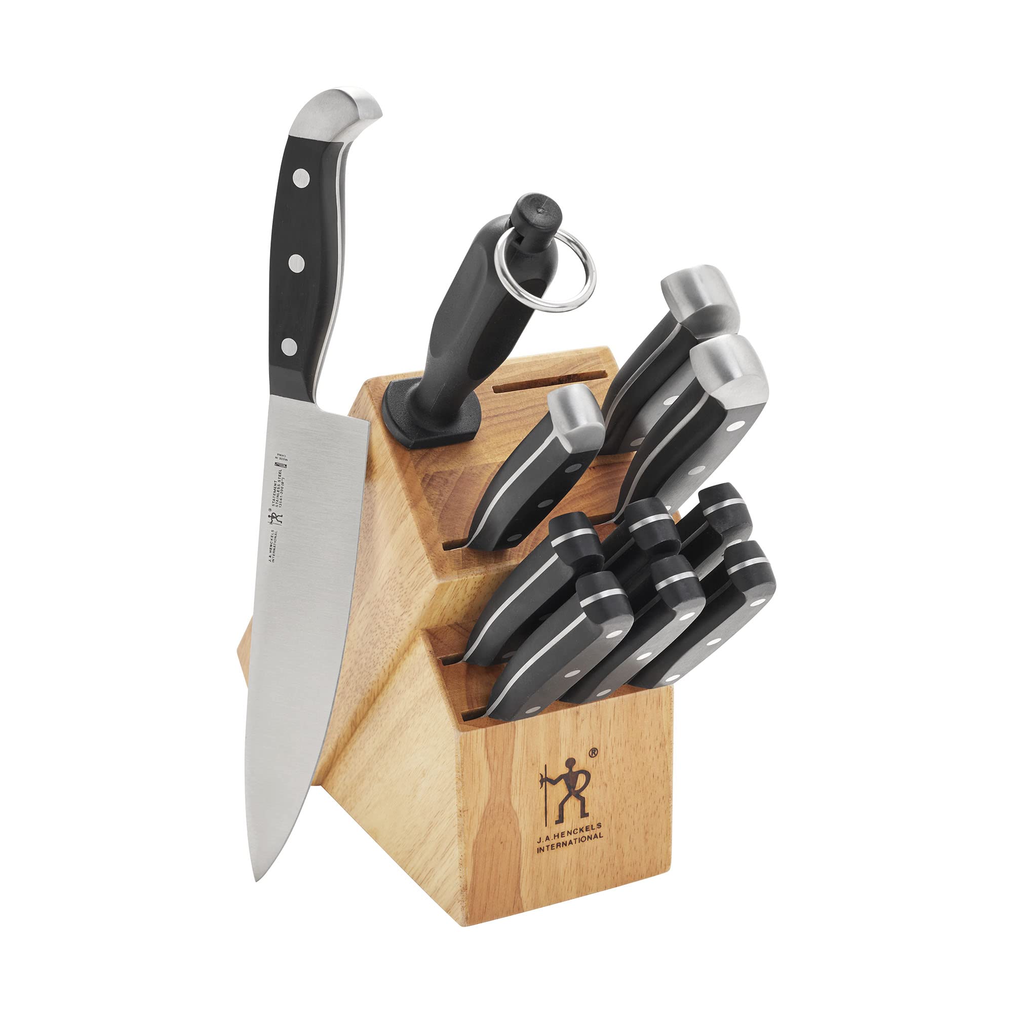 HENCKELS premium 12-piece knife set in a block, durable blades for precision prep.