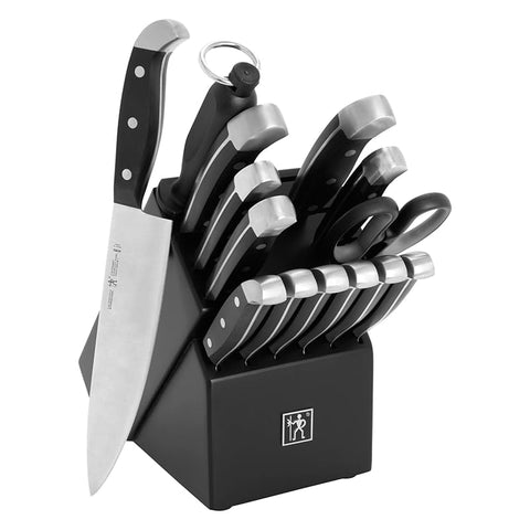 HENCKELS premium 15-piece knife set block display for organized prep.
