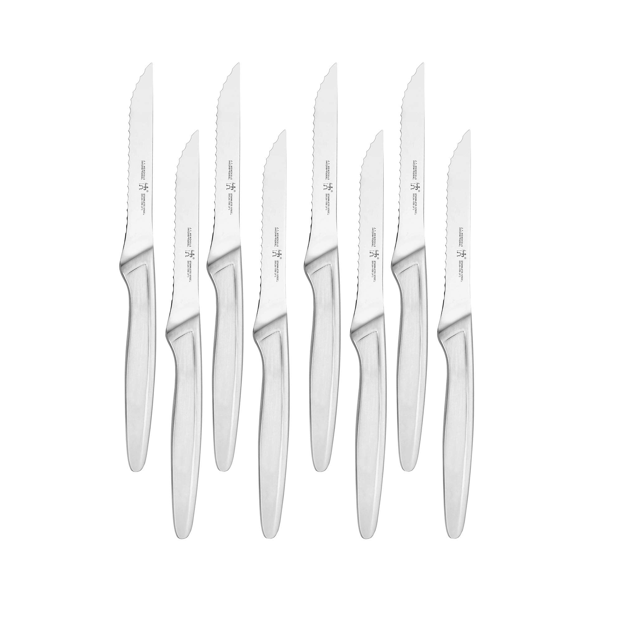 Henckels razor-sharp steak knife set close-up for precise slicing