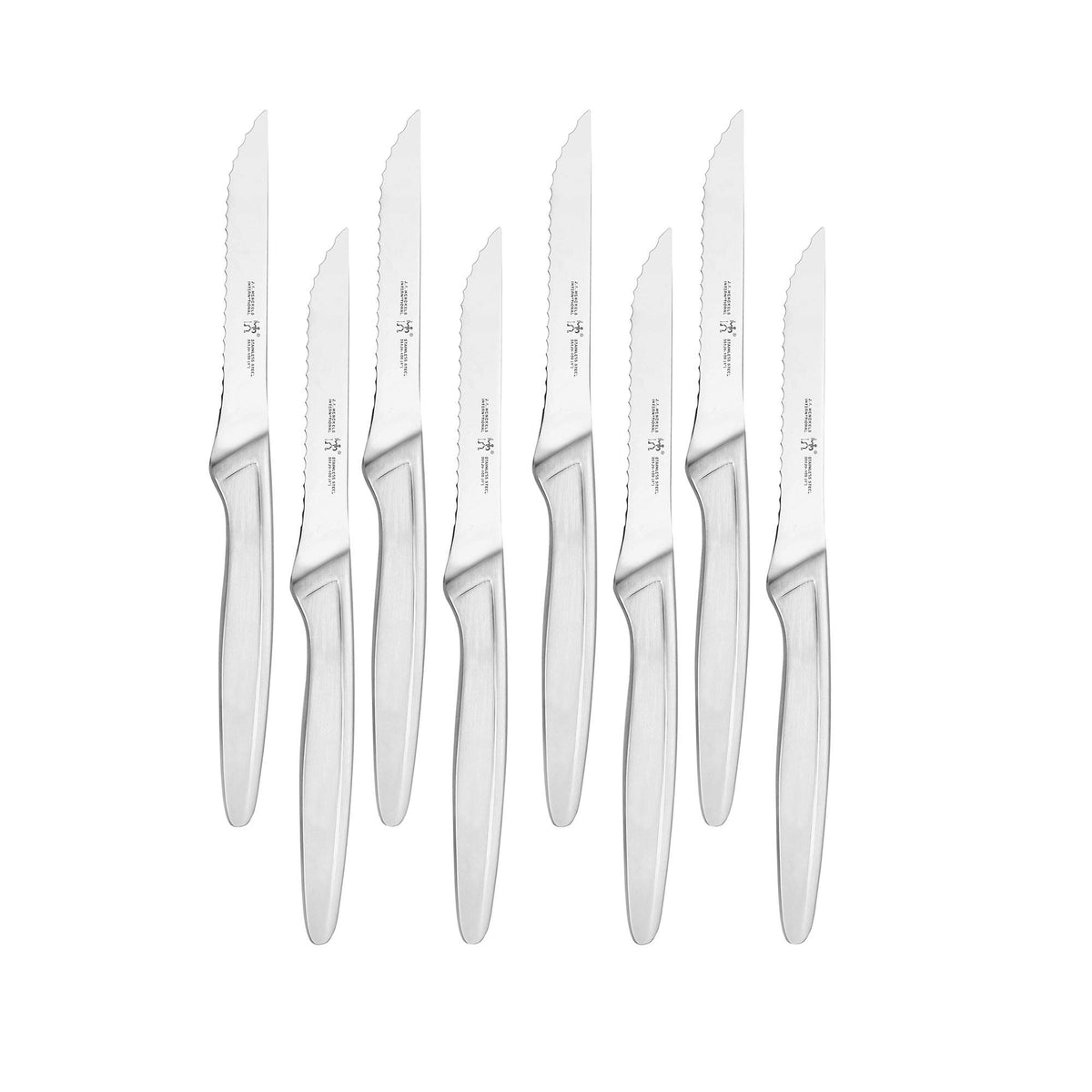 Henckels razor-sharp steak knife set close-up for precise slicing