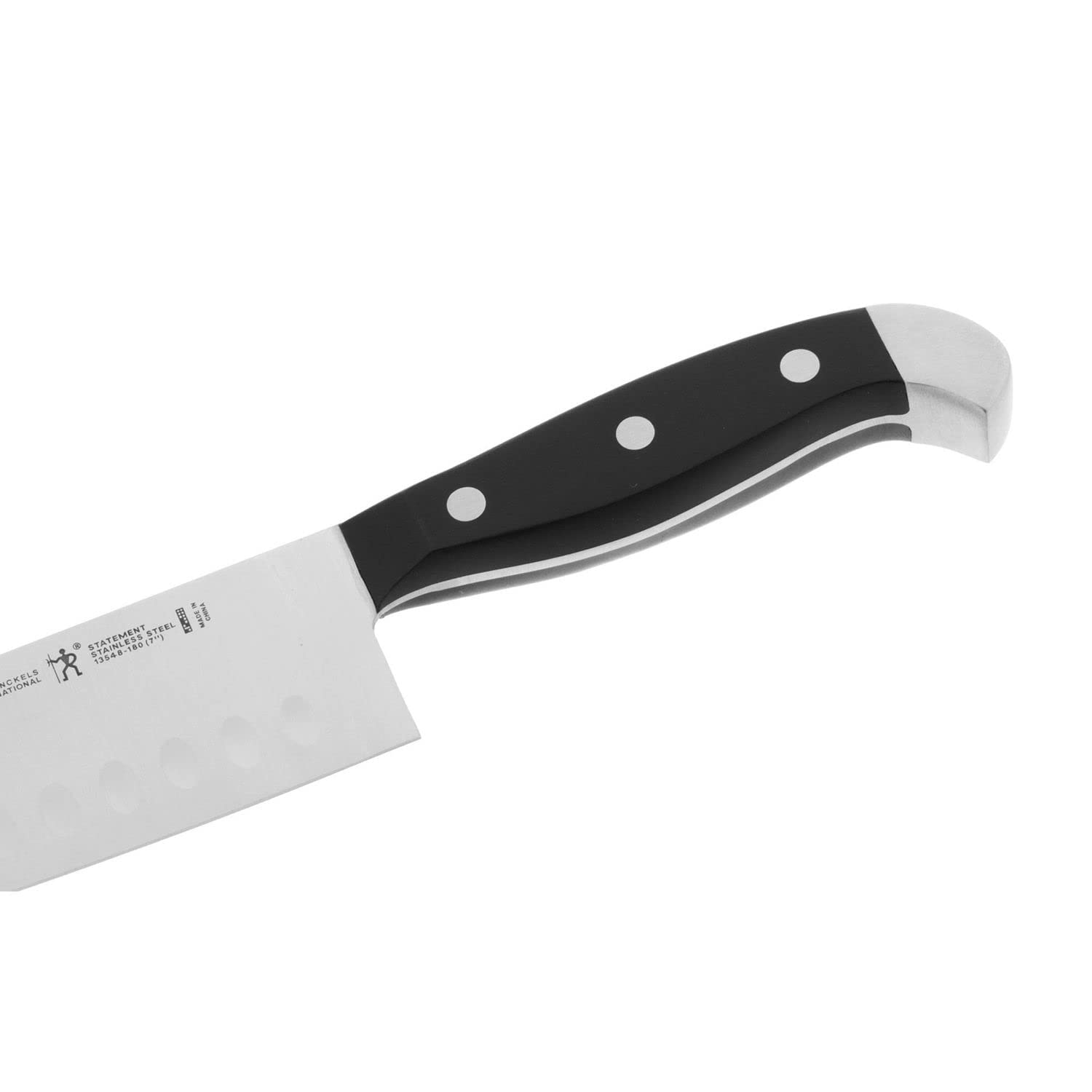 Henckels included sharpener for keeping blades keen and ready.