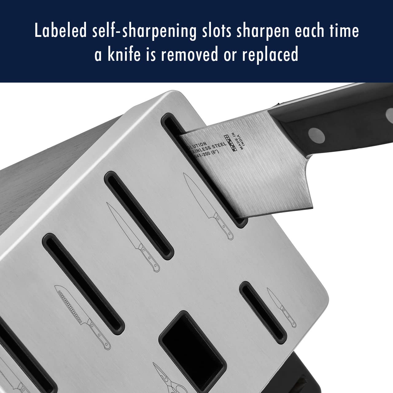 HENCKELS Solution 5-inch serrated utility knife for versatile prep.