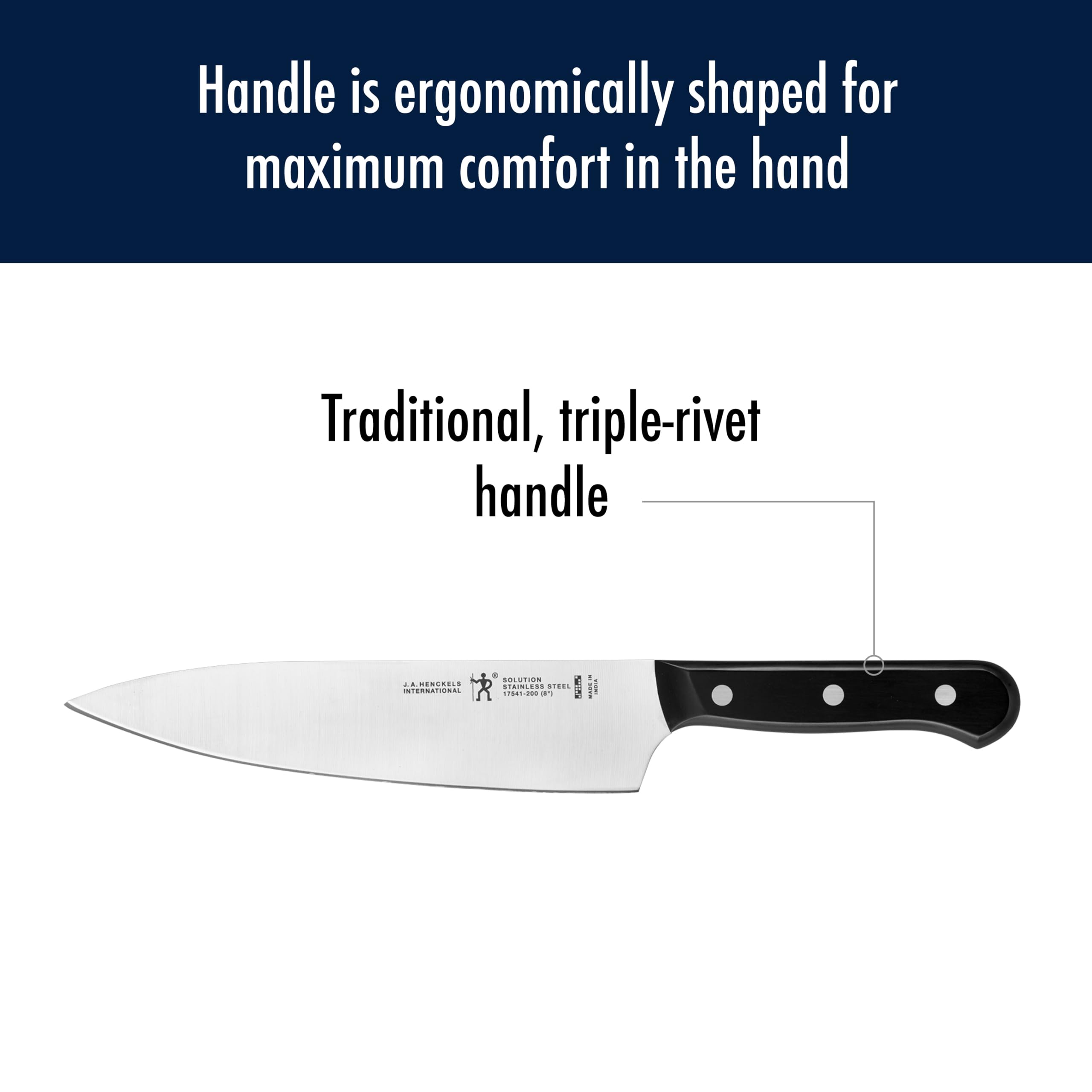 Henckels Solution 5-inch serrated utility knife for crusty foods.