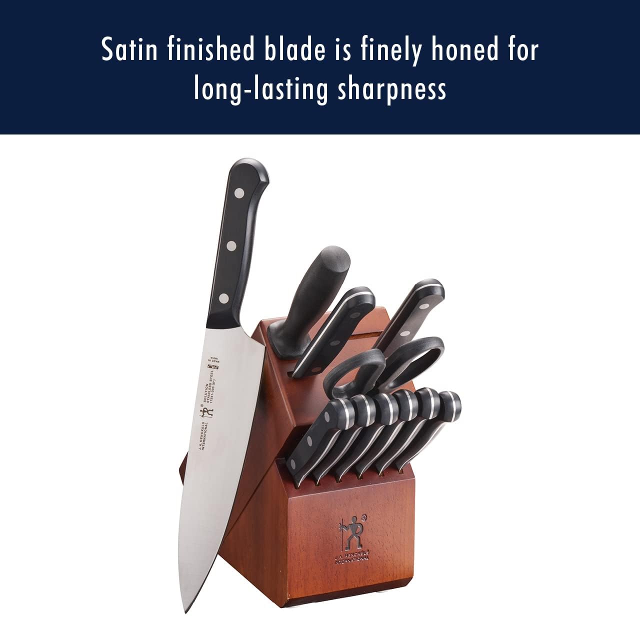 Henckels Solution 9-inch sharpening steel keeps blades ready for daily use.