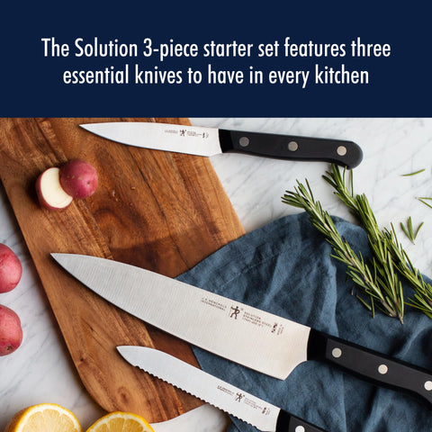 Henckels Solution full tang ergonomic handle for balanced control.