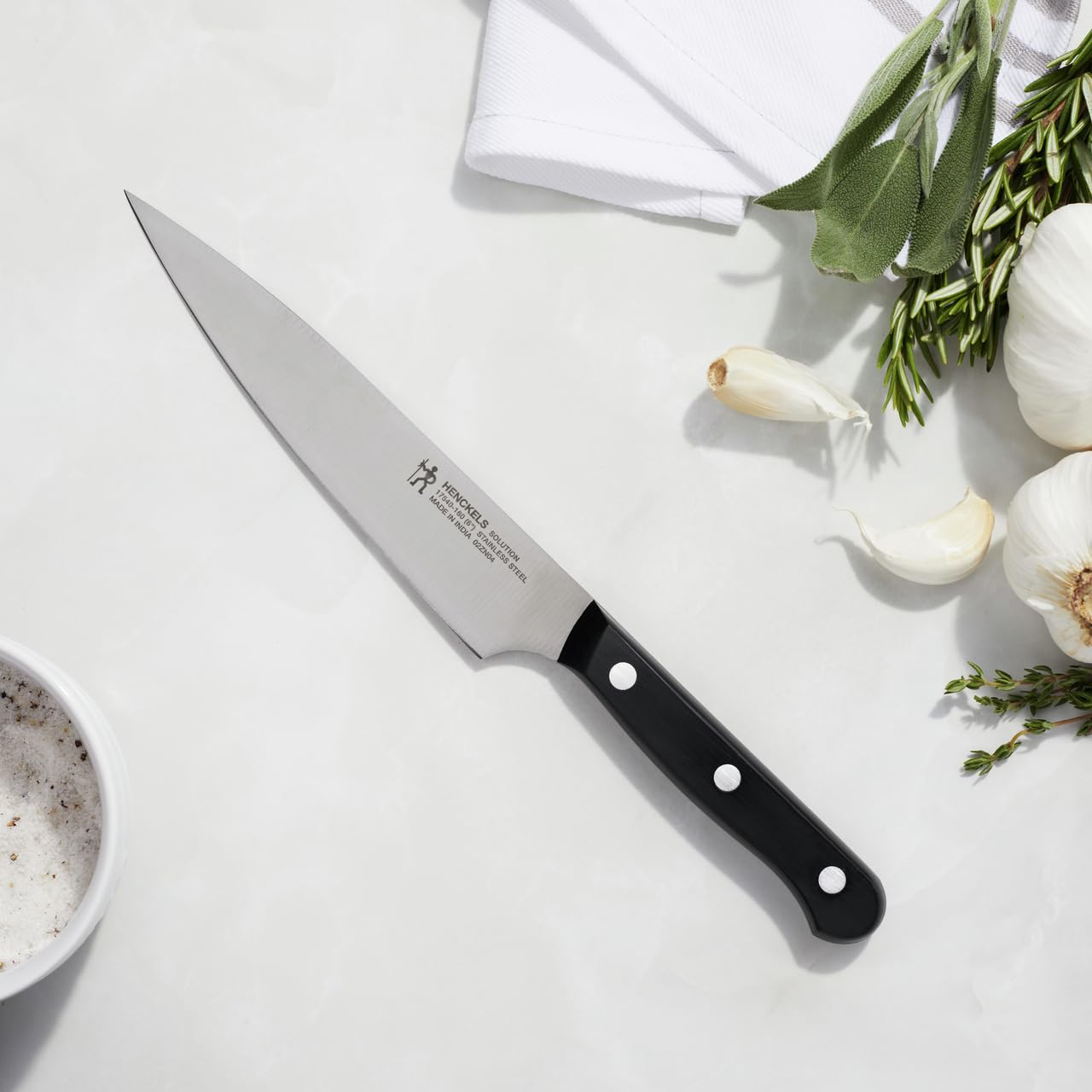 Long-lasting edge with Henckels single-piece blade for reliable slicing.