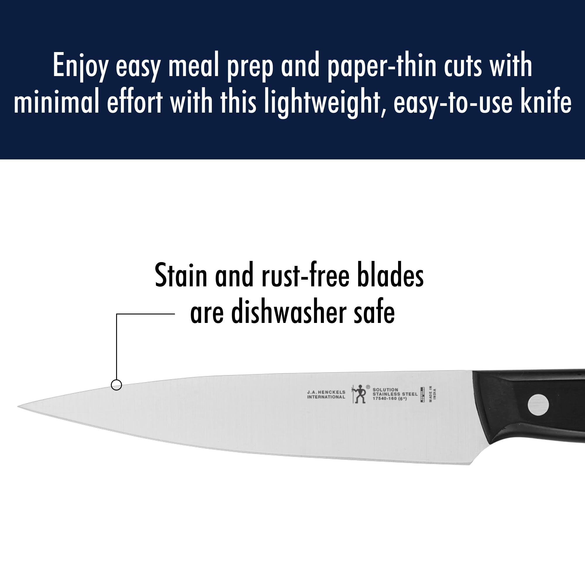 Chopping mid-sized fruits and vegetables with Henckels for versatile performance.