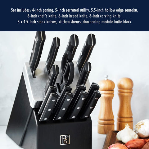 HENCKELS Solution sharpening block module showing built-in function.