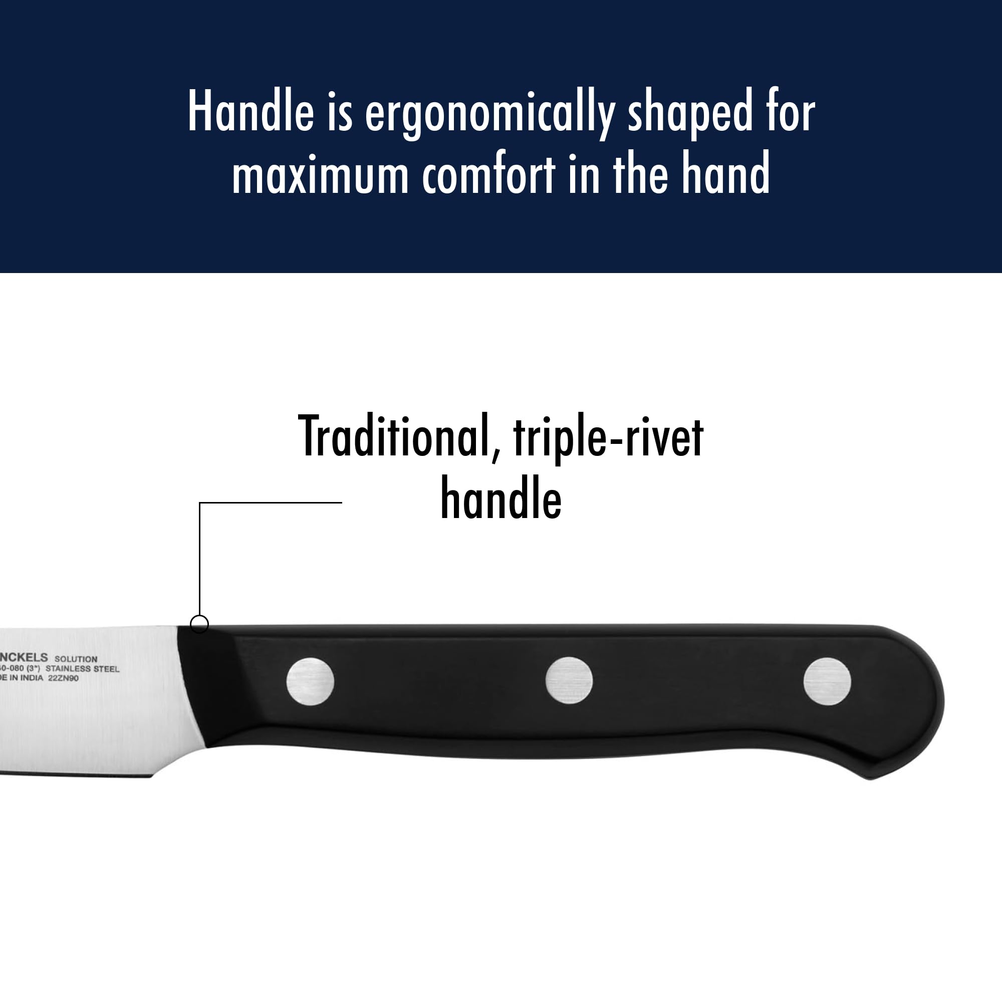 HENCKELS Solution single-piece blade ensures durability and reliable cutting.