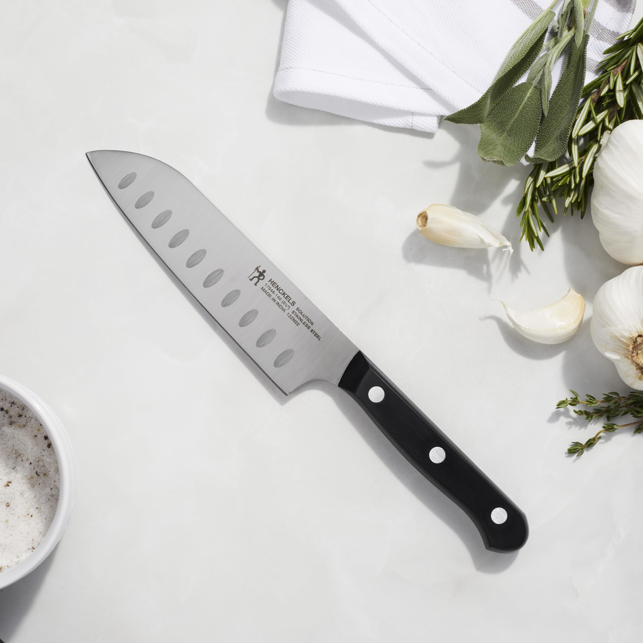 Henckels Solution stainless steel blade resists stains and rust