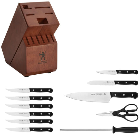 Henckels Solution triple-rivet handles offer balance and comfort during prep.