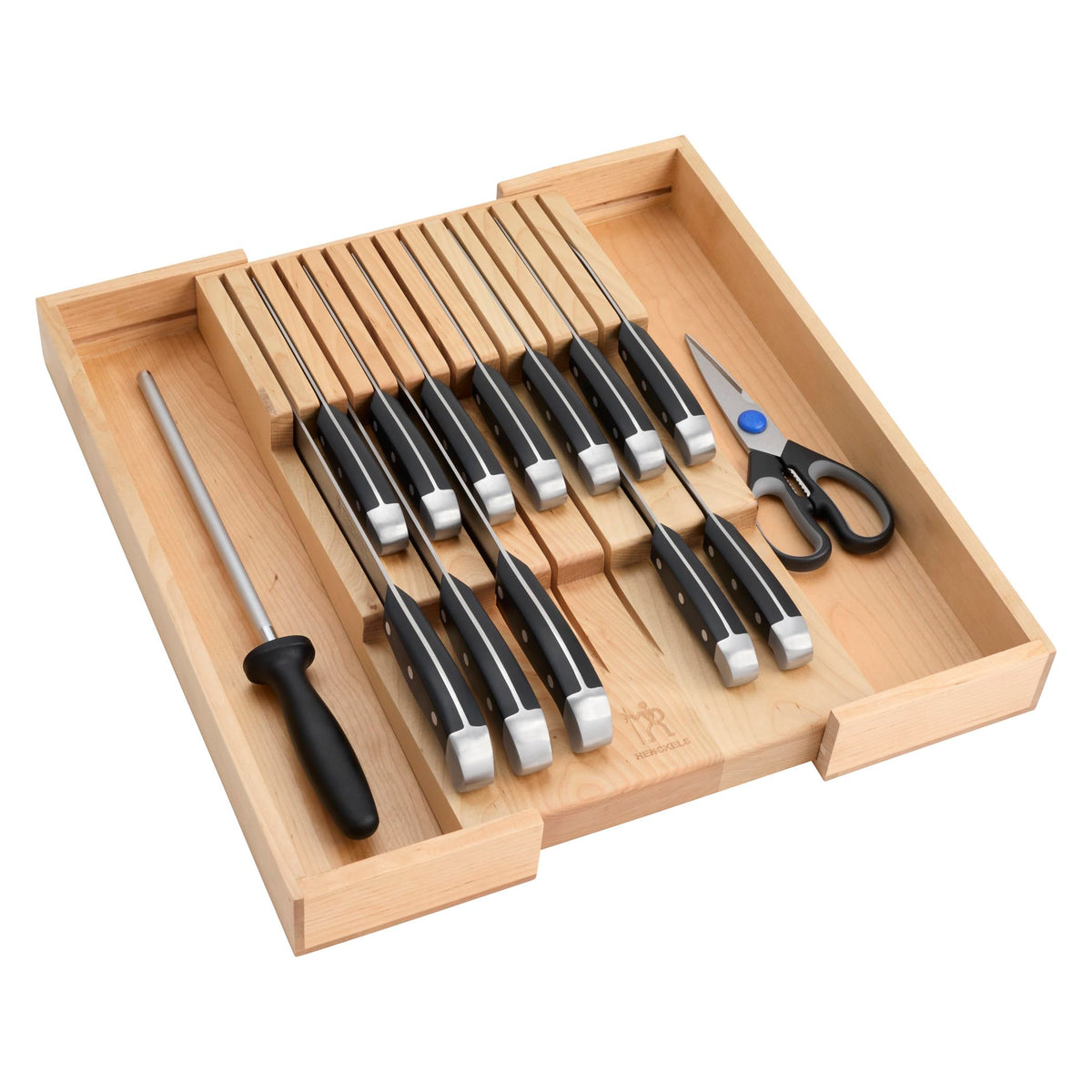 Henckels Statement knife set in-drawer tray for organized storage and easy access