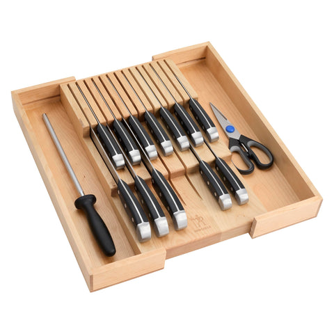 Henckels Statement knife set in-drawer tray for organized storage and easy access