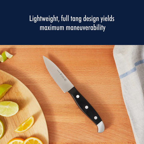 Henckels Statement paring knife dishwasher-safe option for quick cleanup.