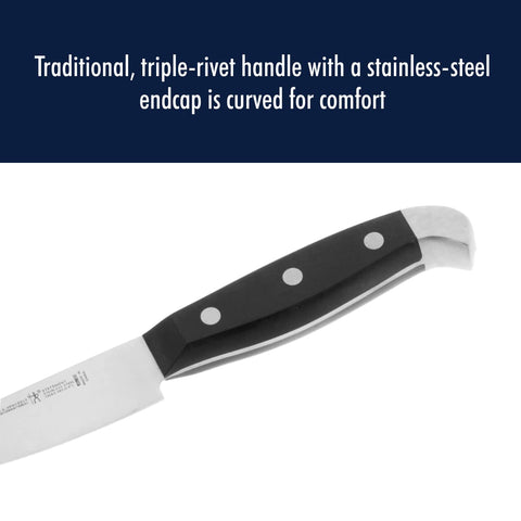 Henckels Statement paring knife lightweight design enables easy maneuvering.