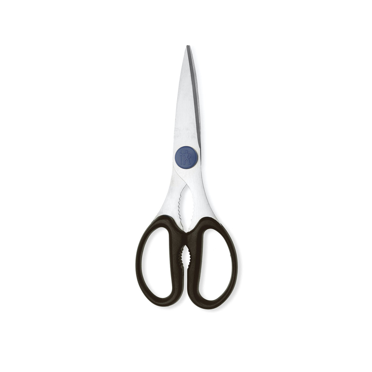 HENCKELS Take-Apart Kitchen Shears blade closeup highlighting sharp, corrosion-resistant steel for precise cuts.