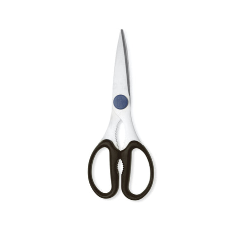 HENCKELS Take-Apart Kitchen Shears blade closeup highlighting sharp, corrosion-resistant steel for precise cuts.