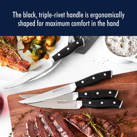 HENCKELS Forged bolster area shows durable balance and seamless transition.