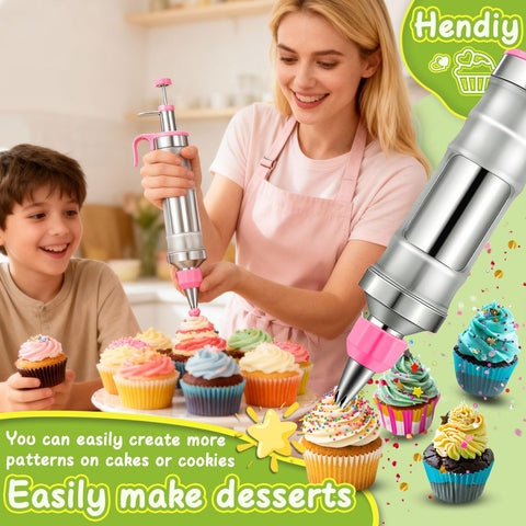 Hendiy six-piece piping tips for versatile cake patterns