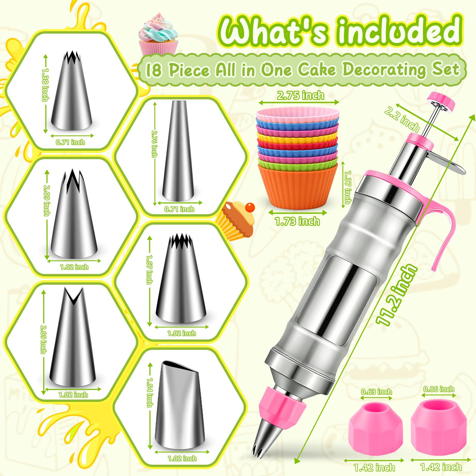 Hendiy stainless steel, BPA-free components for safe decorating