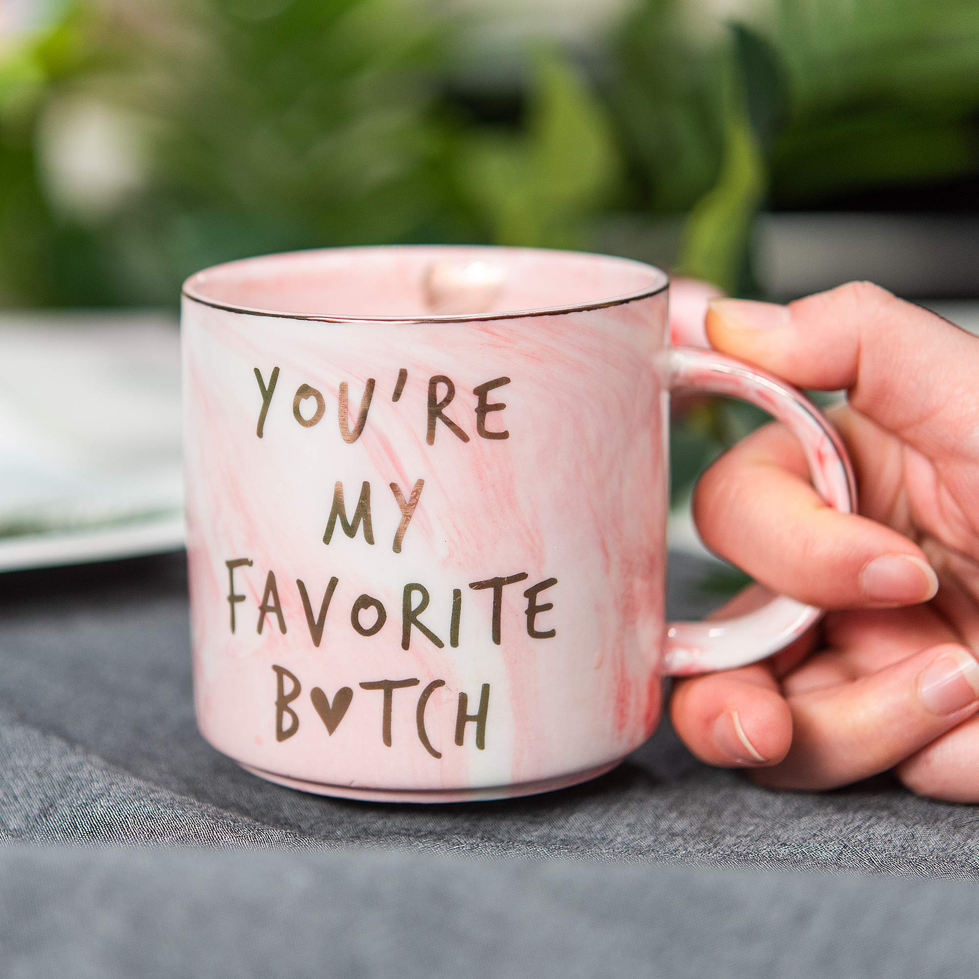 Hendson mug with bold gold lettering, perfect for sister, mom, or boss gifts.