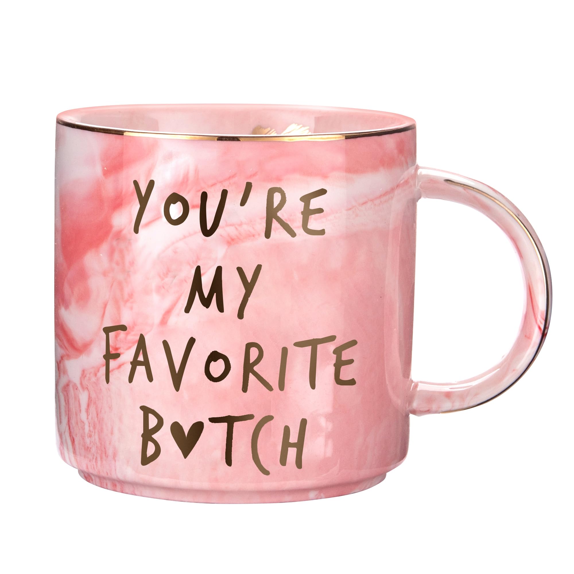Hendson pink marble mug with You're My Favorite design for daily coffee rituals.