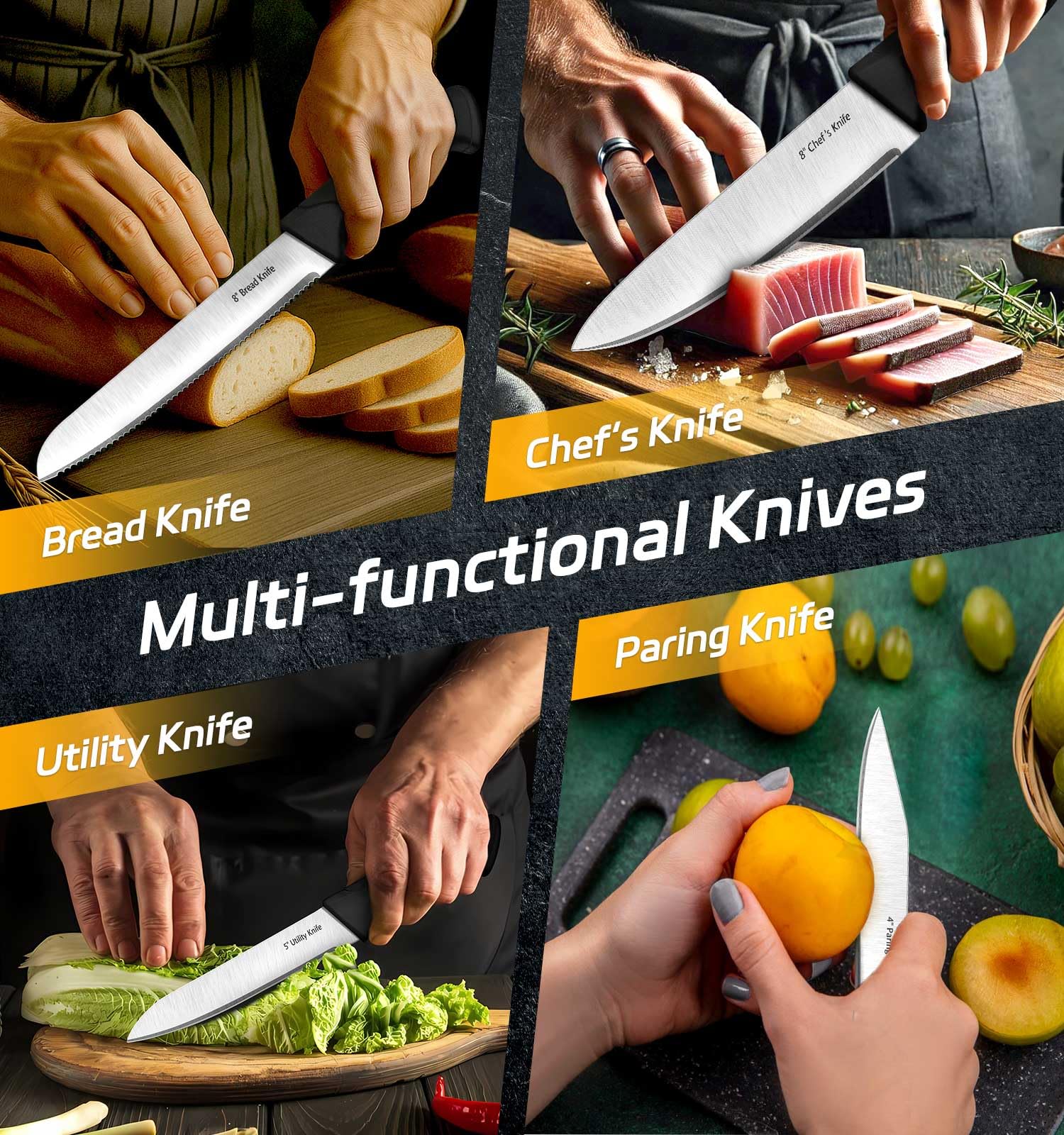 HENKELIVING Knife Set chef knife for versatile chopping