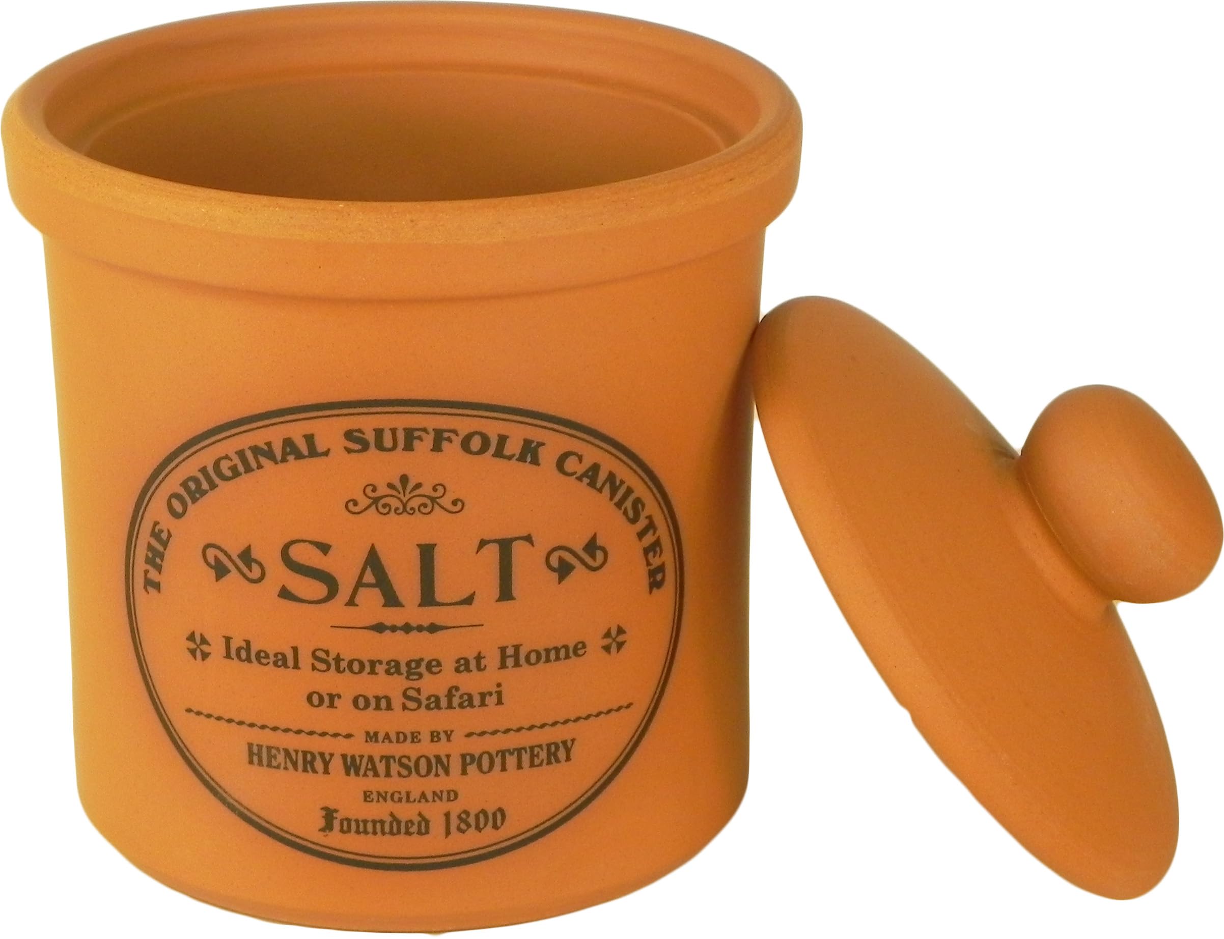 Henry Watson salt jar close-up texture shows durable terracotta for long-lasting use.