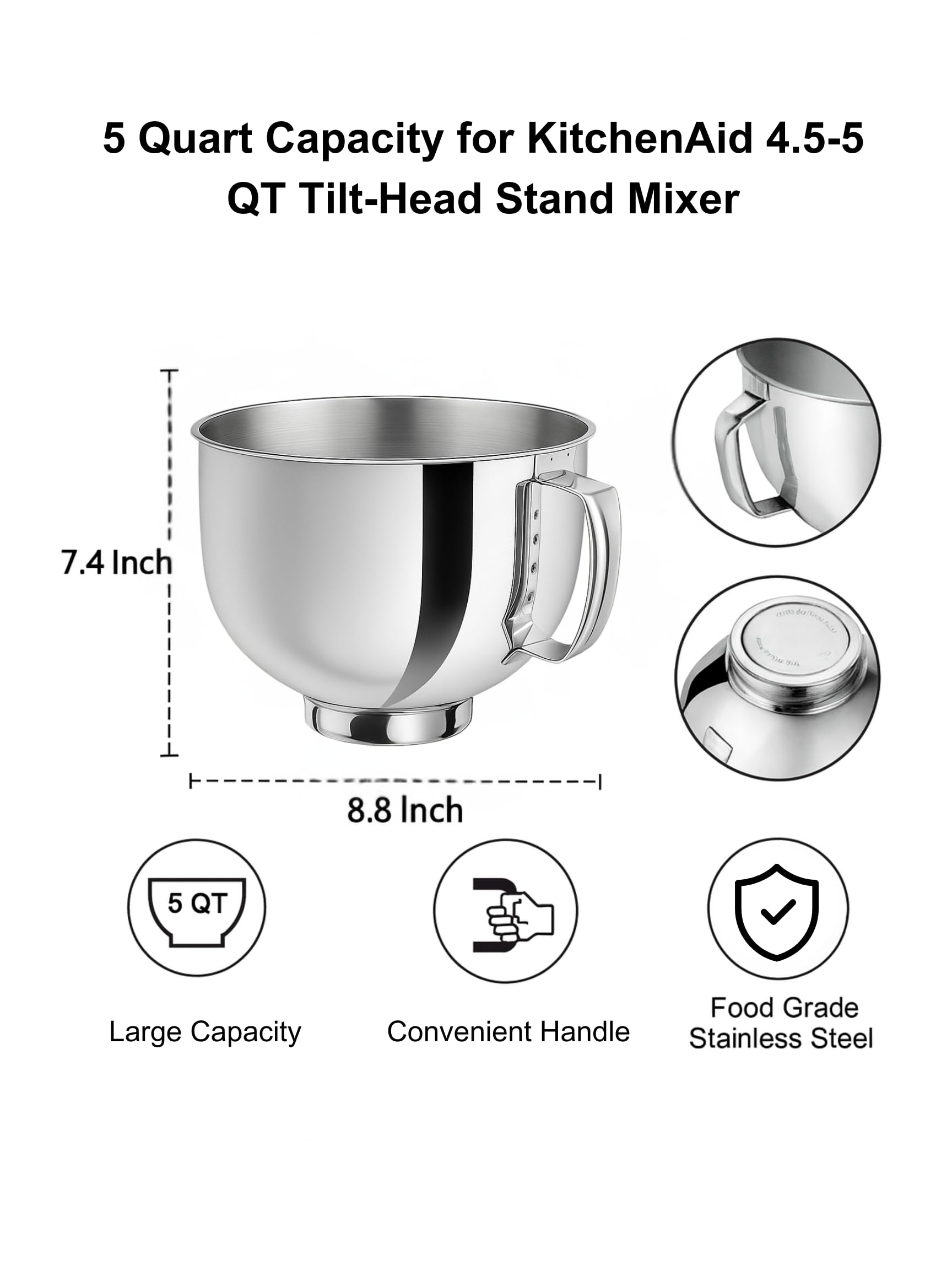 Henryz dishwasher-safe mixer bowl simplifies cleanup after batches.
