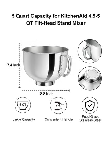 Henryz dishwasher-safe mixer bowl simplifies cleanup after batches.