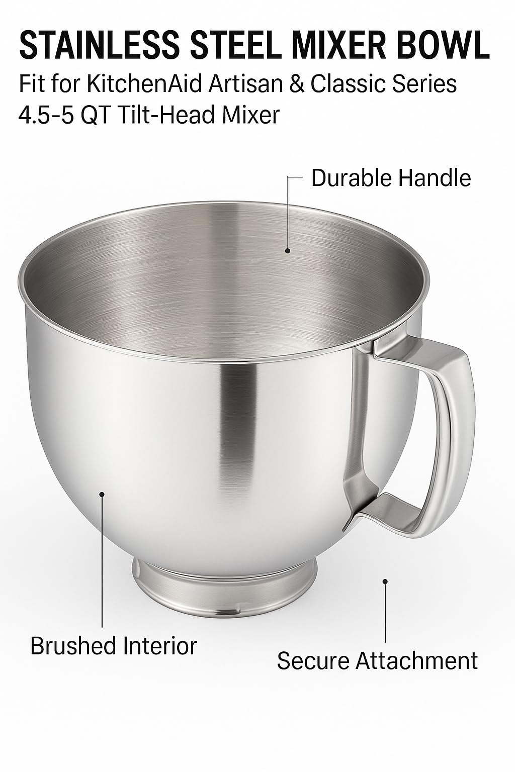 Henryz large-capacity 5-quart bowl ready for batter pouring.