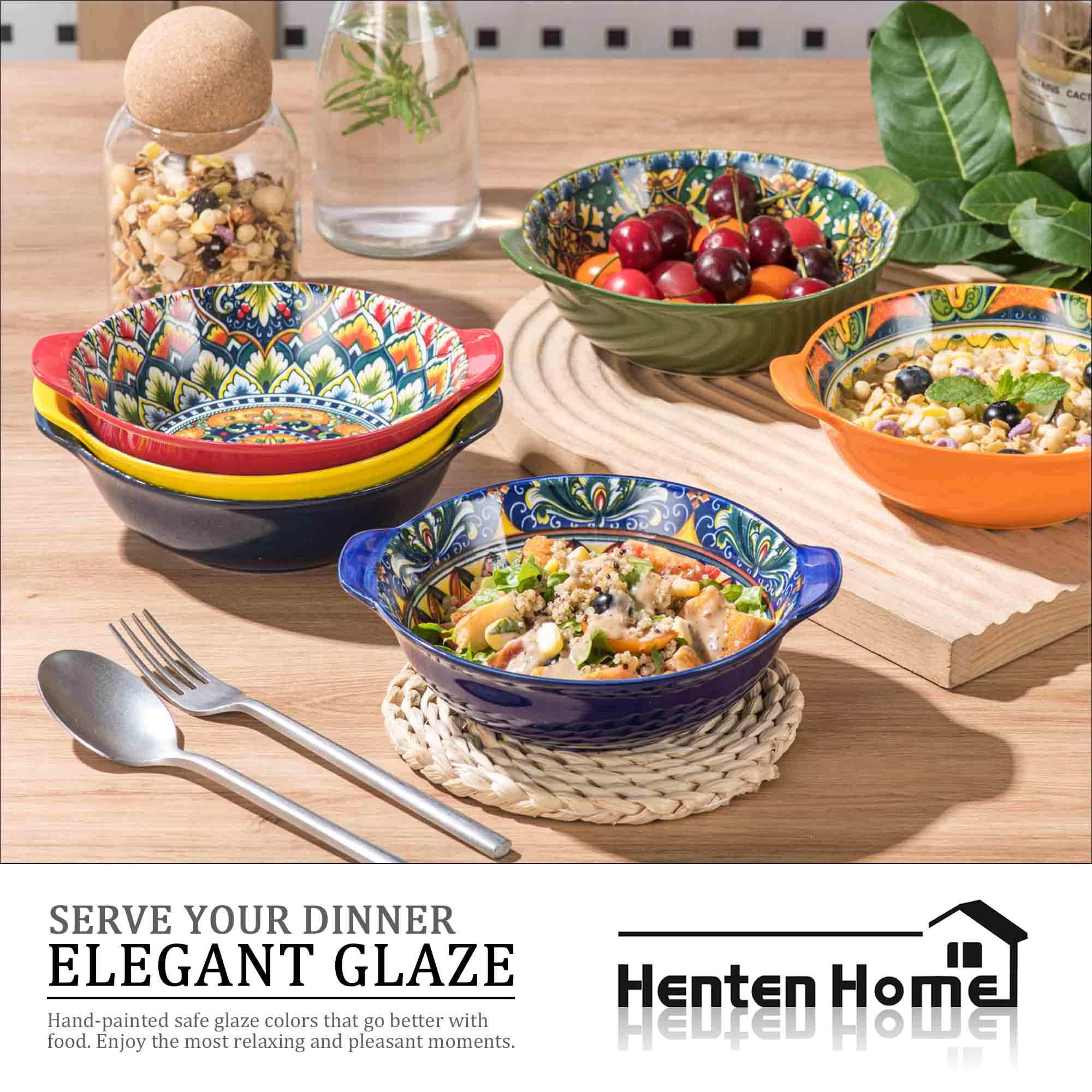 Henten Home microwave and dishwasher safe bowls for convenient meals.