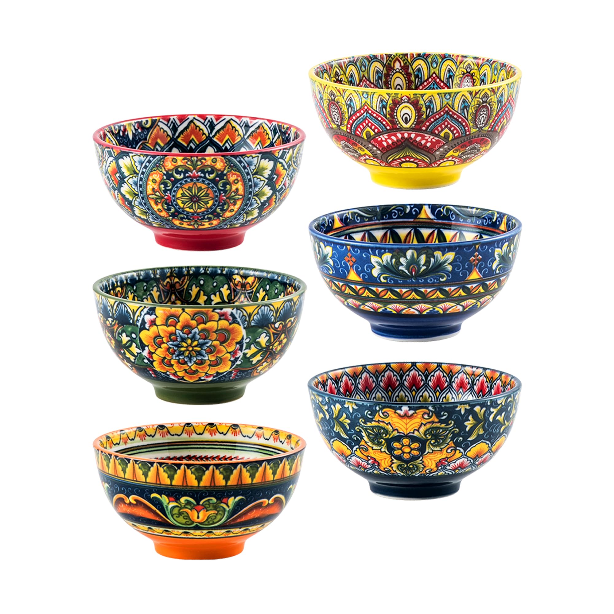 Henten Home salsa bowl with boho pattern inside for vibrant dipping