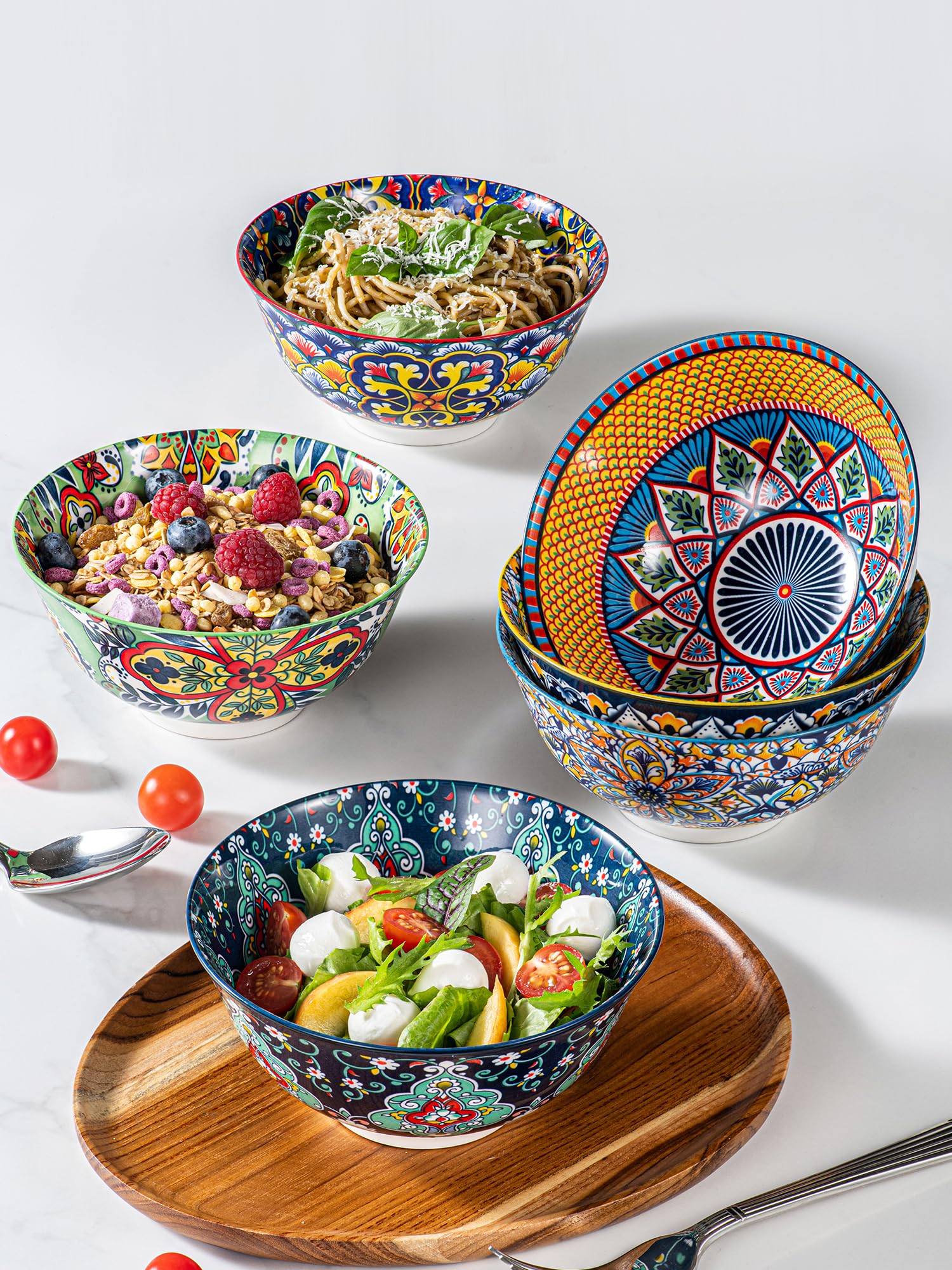 HENXFEN LEAD 24 oz ceramic bowl, microwave-safe for quick reheats and meals.