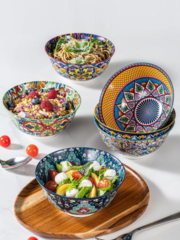 HENXFEN LEAD 24 oz ceramic bowl, microwave-safe for quick reheats and meals.