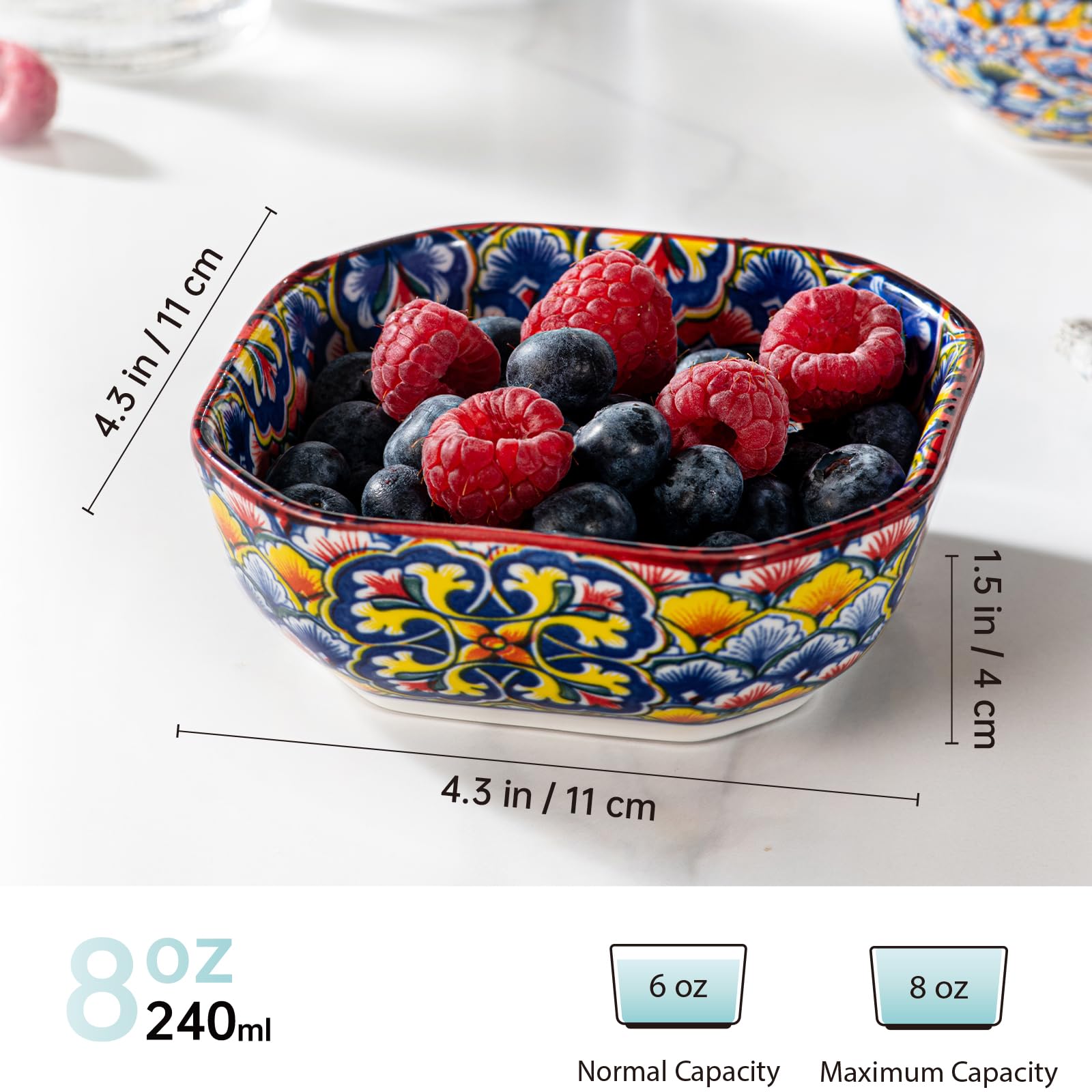 HENXFEN LEAD 8oz dipping bowls, salsa focus, perfect for sauces at gatherings