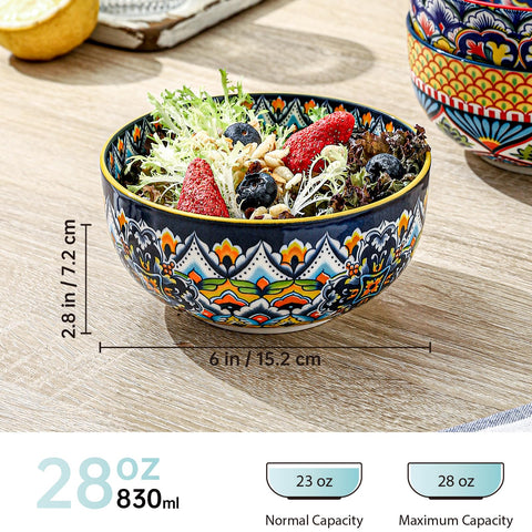 HENXFEN LEAD 28oz deep bowls ideal for hearty soups and noodles