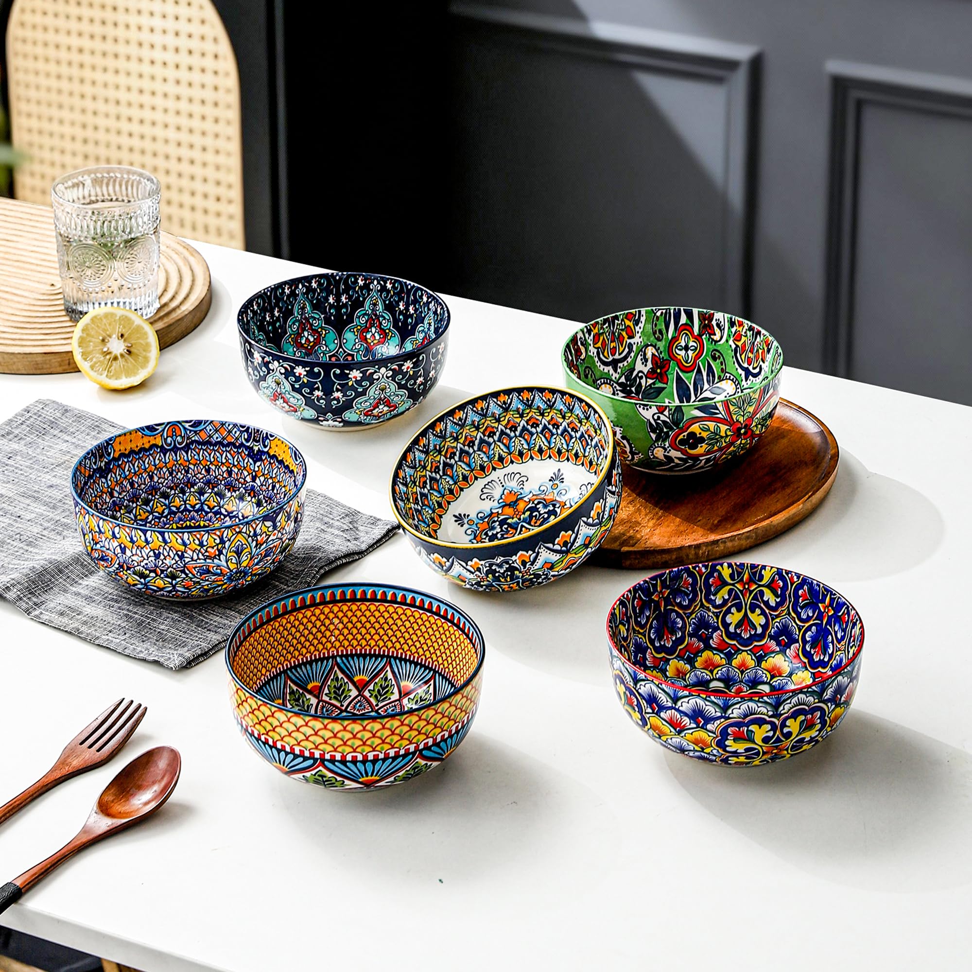 HENXFEN LEAD Porcelain bowls with a smooth glaze resist stains