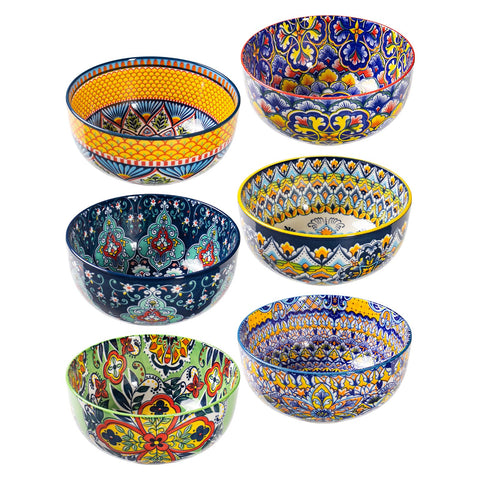 HENXFEN LEAD Boho bowls with vibrant patterns brighten everyday meals