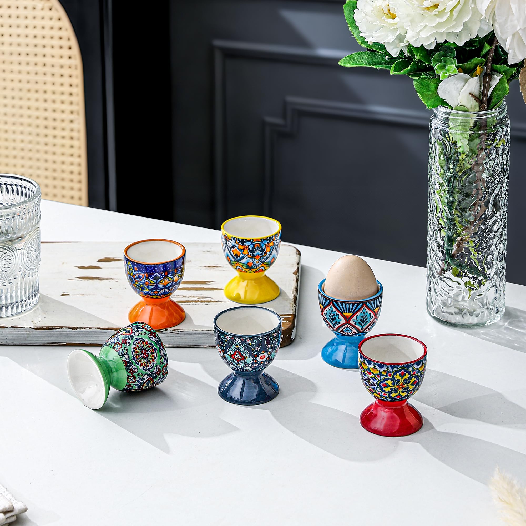 HENXFEN LEAD dishwasher-safe ceramic egg holders simplify cleanup.