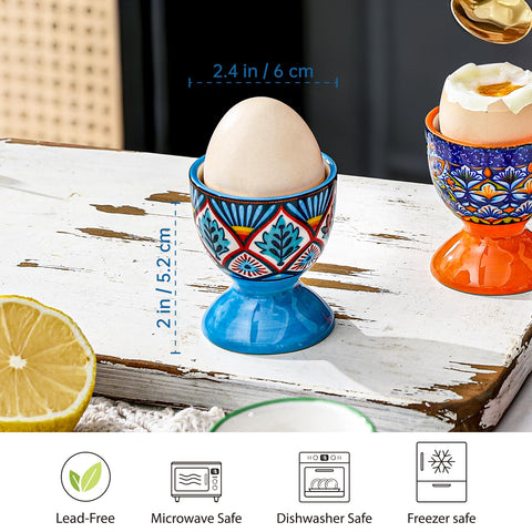 HENXFEN LEAD hand-painted egg cups emphasize sturdy and balanced design.
