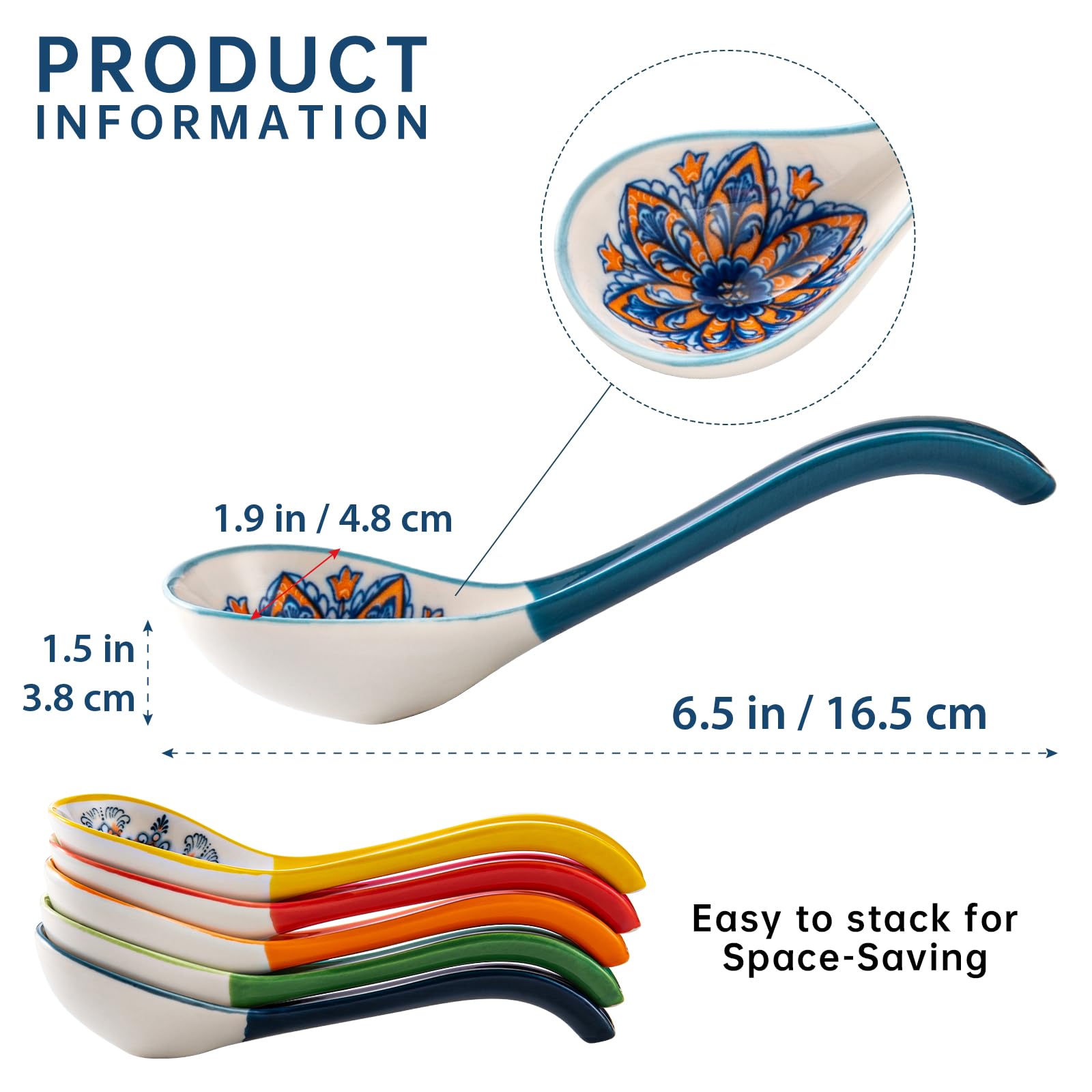 Long-handle ramen spoon from HENXFEN LEAD for easy reach and grip.
